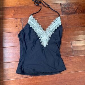 Black Lace Trim tankini